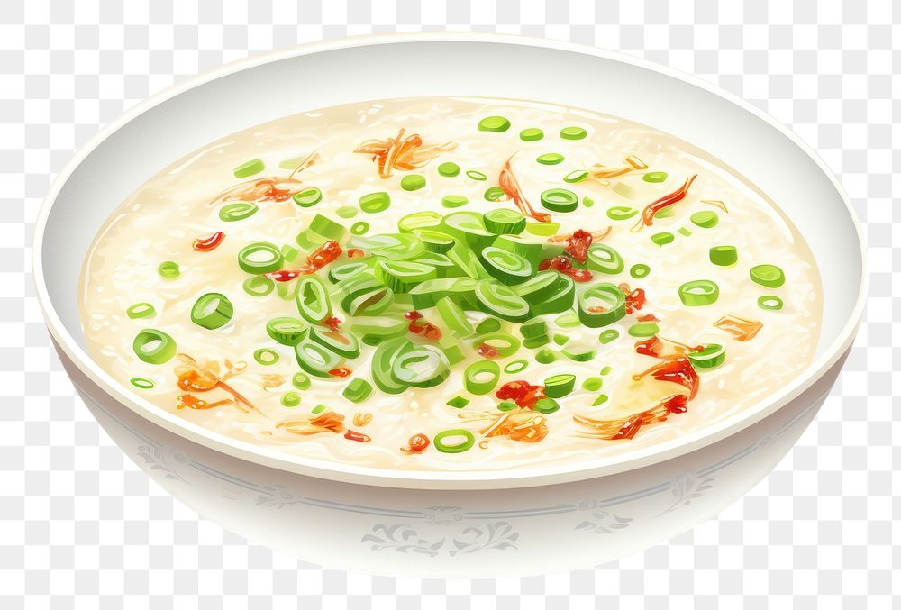 PNG Plate food meal soup, digital paint illustration. AI generated image