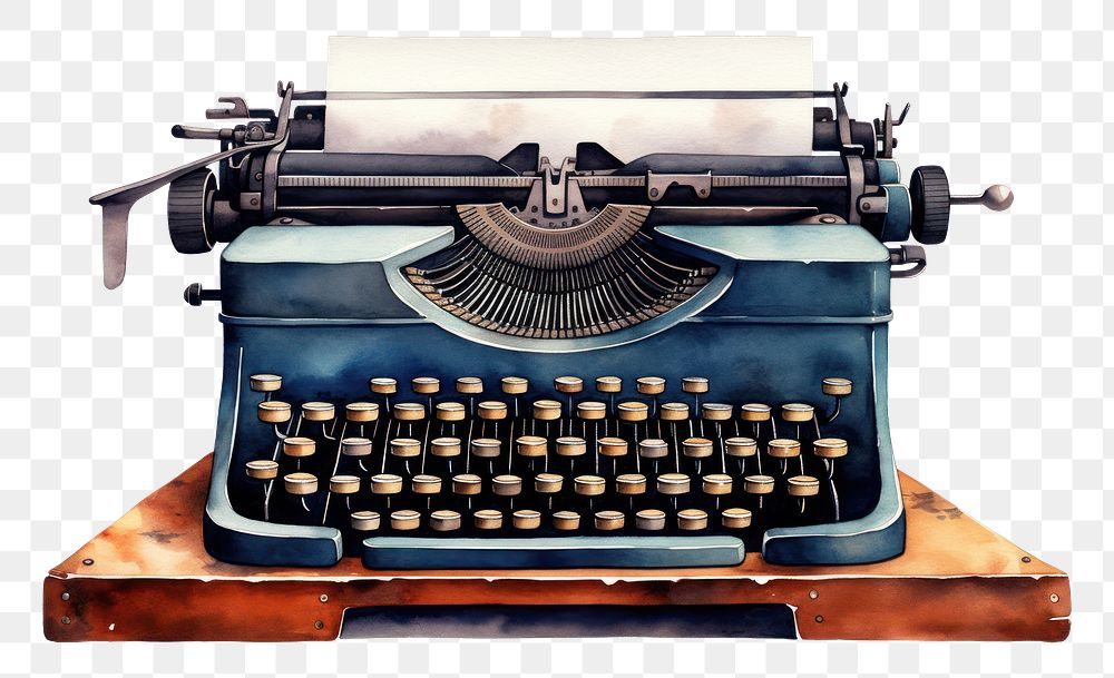 PNG Typewriter paper correspondence electronics. AI generated Image by rawpixel.