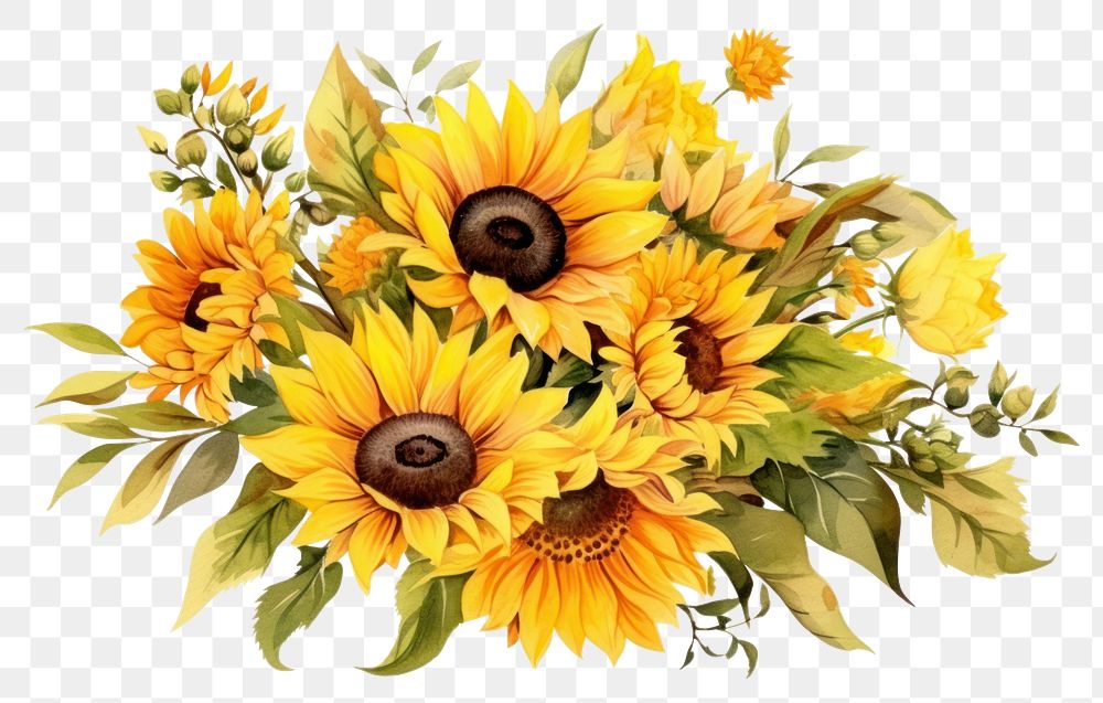 PNG Sunflower plant flower bouquet inflorescence