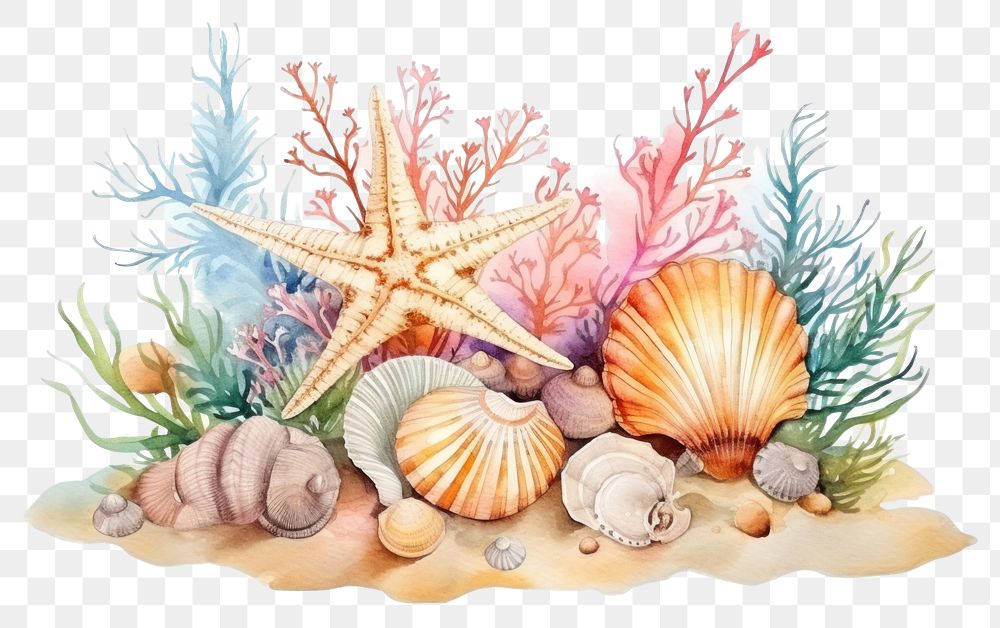 PNG Seashell seafood nature invertebrate. AI generated Image by rawpixel.