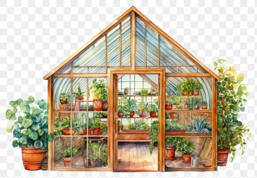 PNG Greenhouse garden gardening plant. AI generated Image by rawpixel.