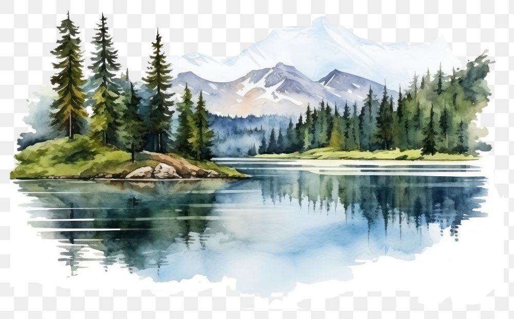PNG Landscape lake wilderness outdoors. AI generated Image by rawpixel.