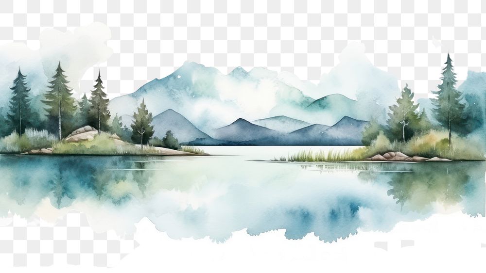 PNG Landscape lake outdoors nature. AI generated Image by rawpixel.