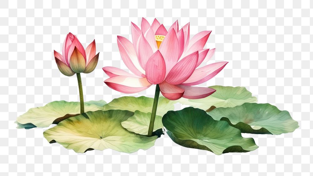 PNG water lily, lotus flower. 