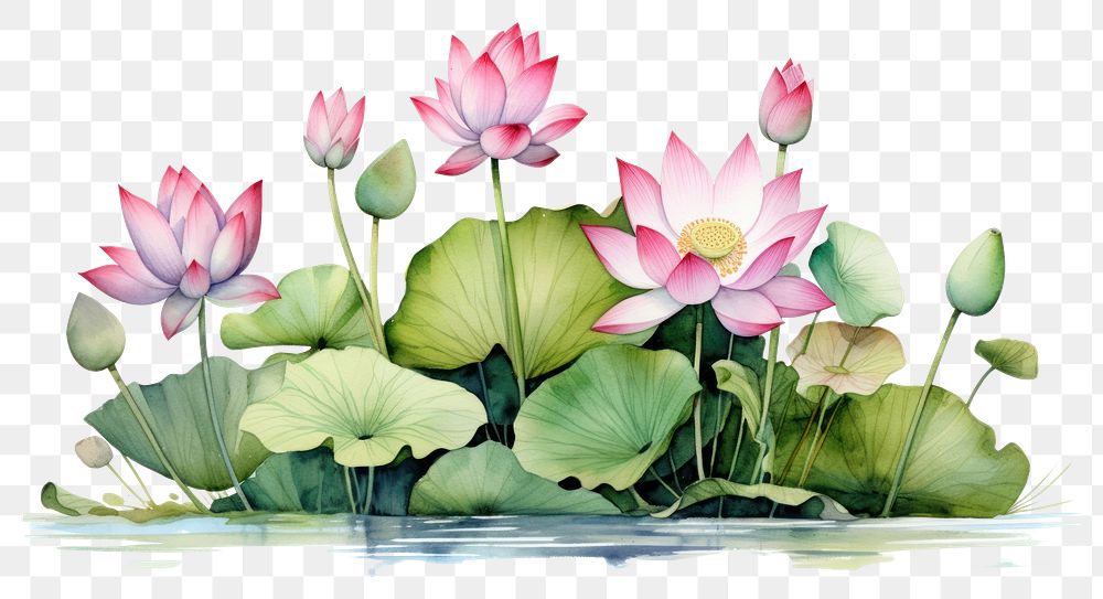 PNG water lily, lotus flower. 