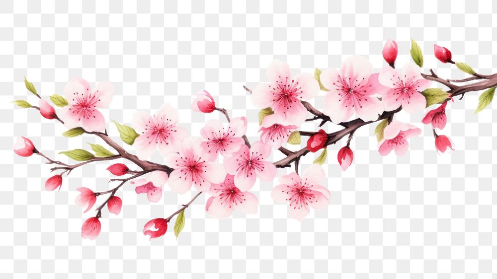 PNG Cherry Blossom flower. AI generated Image by rawpixel.