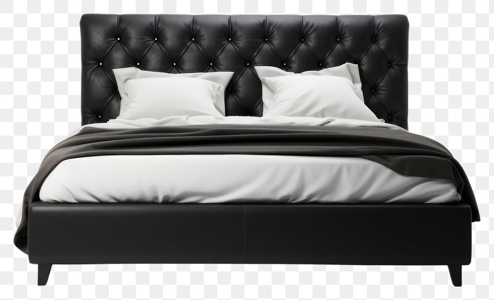 PNG Bed furniture bedroom black. 