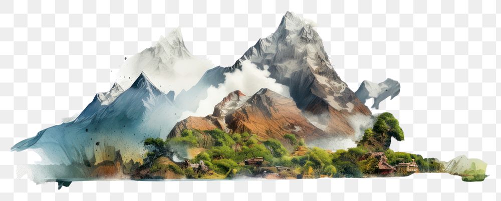 PNG Mountain landscape panoramic outdoors. AI generated Image by rawpixel.