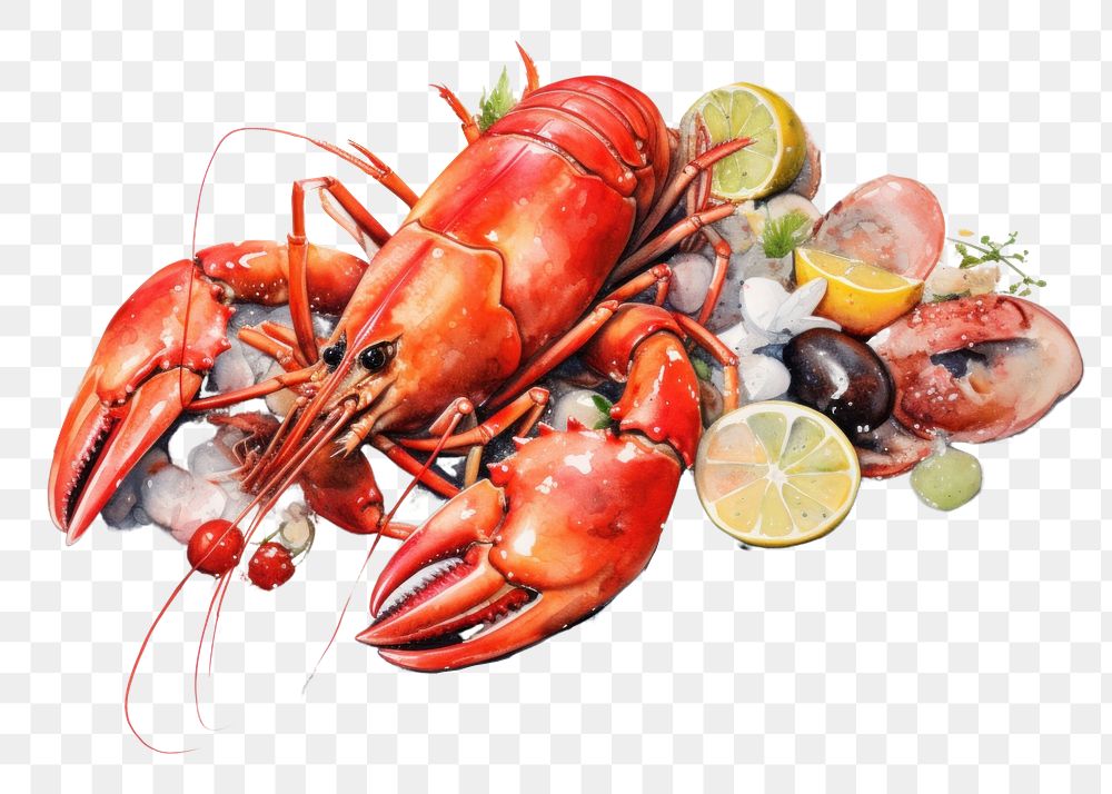 PNG Seafood lobster animal fruit. AI generated Image by rawpixel.