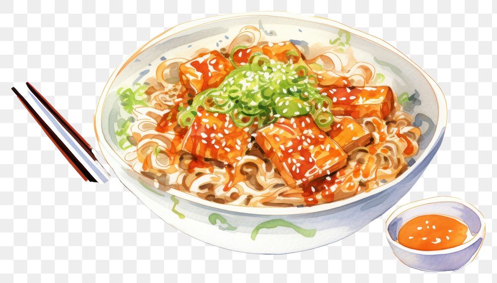 PNG Chopsticks noodle plate food. AI generated Image by rawpixel.