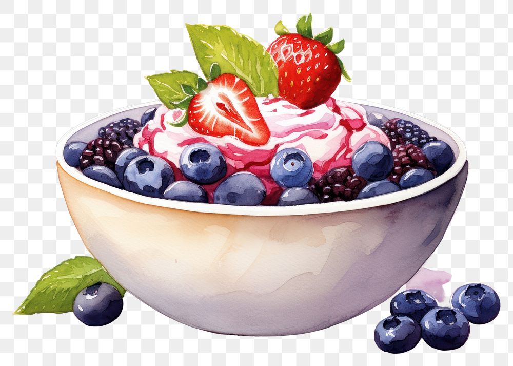 PNG Blueberry dessert fruit cream. AI generated Image by rawpixel.