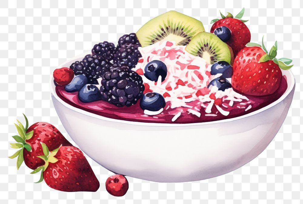 PNG Strawberry blueberry raspberry dessert. AI generated Image by rawpixel.