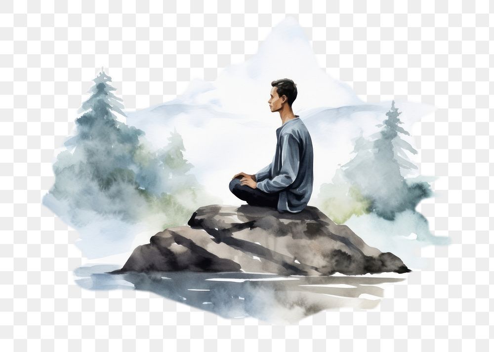 PNG Outdoors sitting nature adult. AI generated Image by rawpixel.