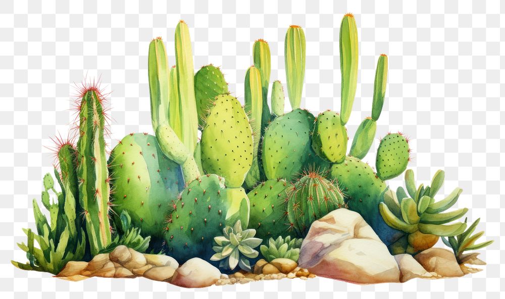 PNG Cactus plant invertebrate outdoors. AI generated Image by rawpixel.
