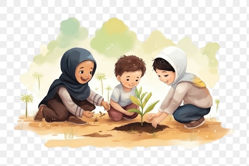 PNG Planting drawing togetherness agriculture. AI generated Image by rawpixel.