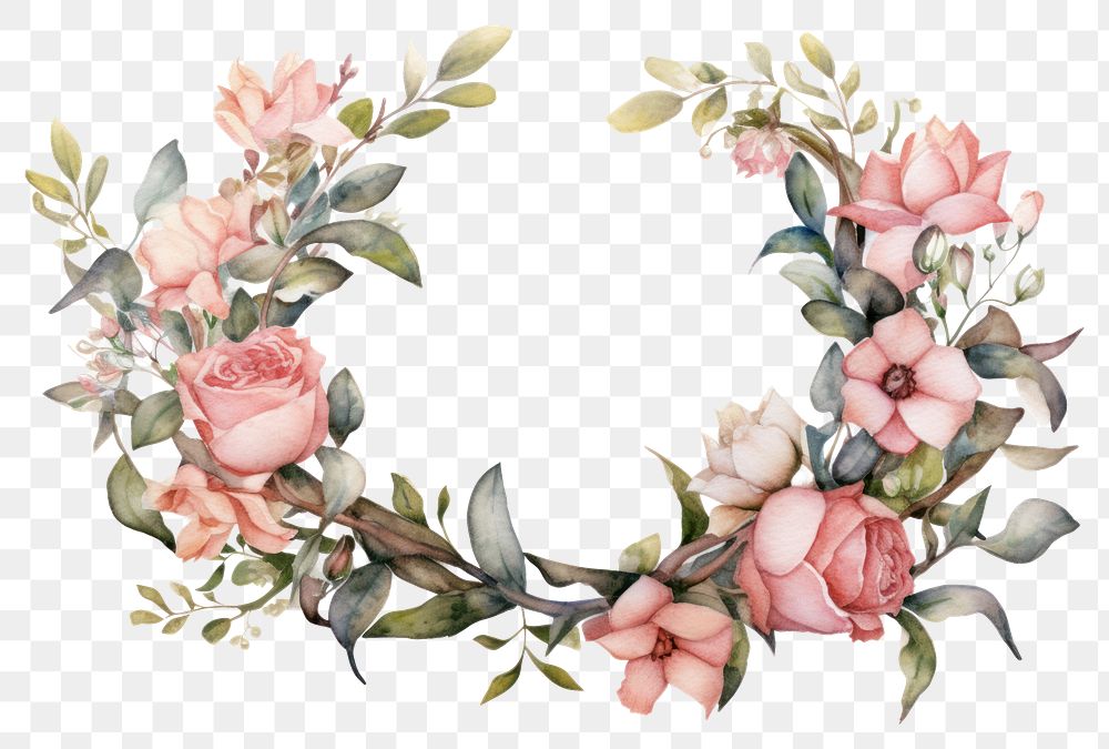 PNG Pattern flower wreath plant