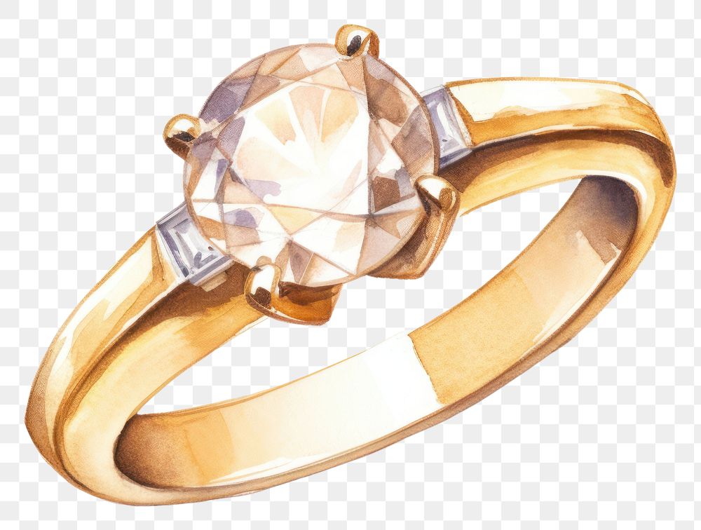 PNG Diamond jewelry ring gold. AI generated Image by rawpixel.