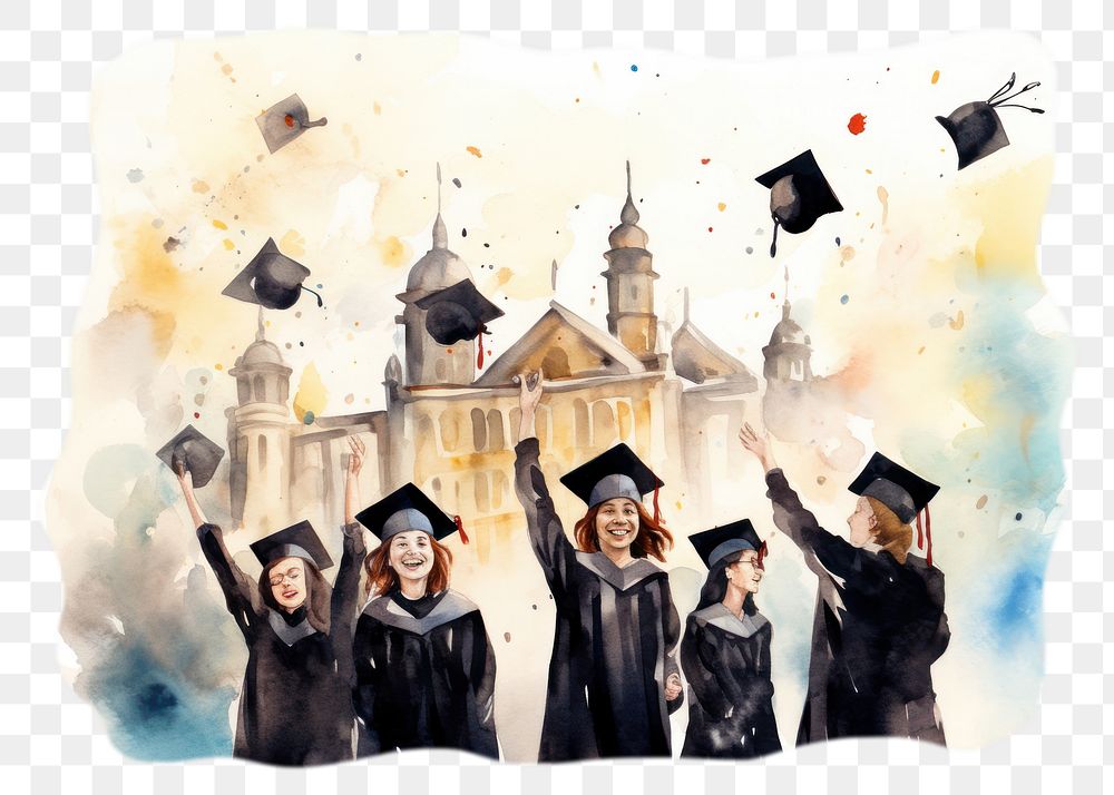 PNG Graduation adult togetherness intelligence. AI generated Image by rawpixel.