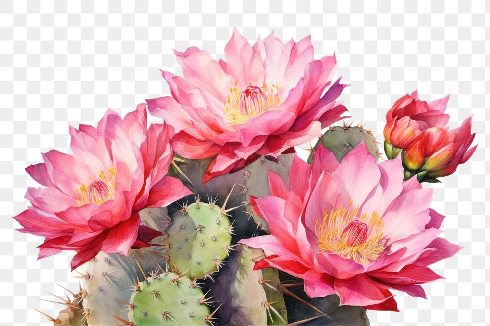 PNG Flower cactus plant rose. AI generated Image by rawpixel.