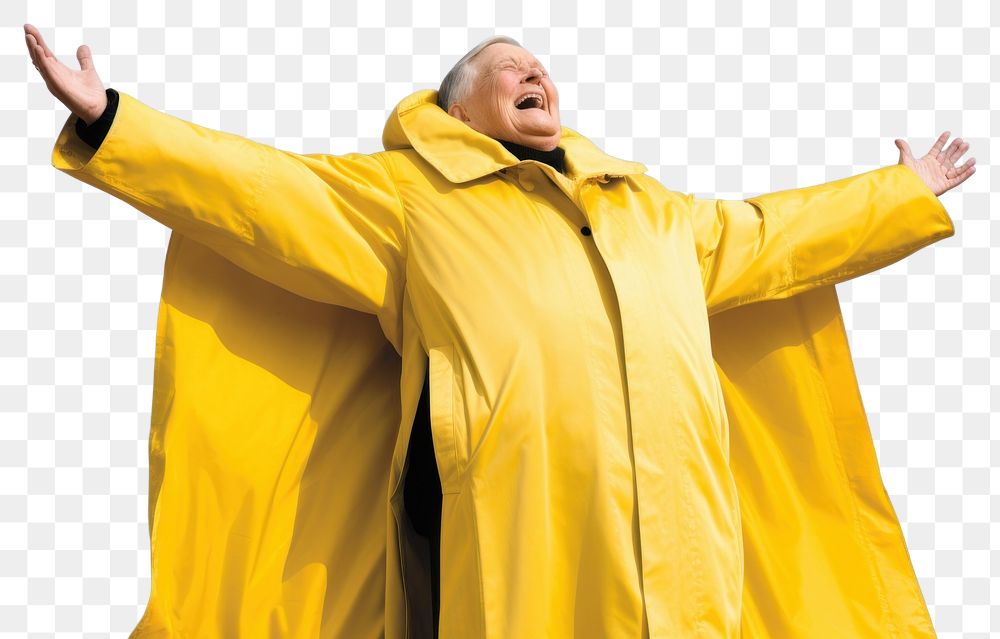 PNG Raincoat retirement excitement outerwear. AI generated Image by rawpixel.