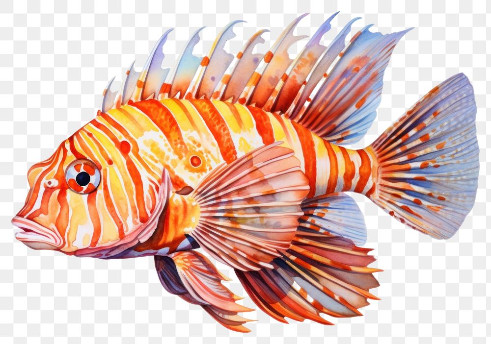 PNG Animal fish pomacentridae scorpionfish. AI generated Image by rawpixel.