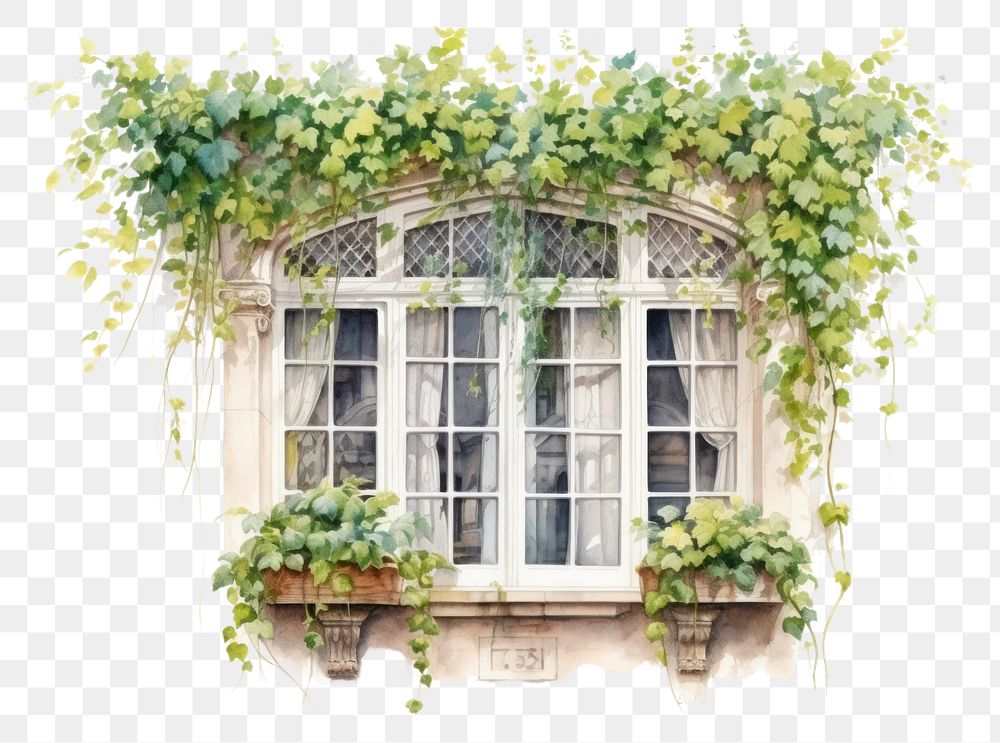 PNG Window plant ivy architecture. 