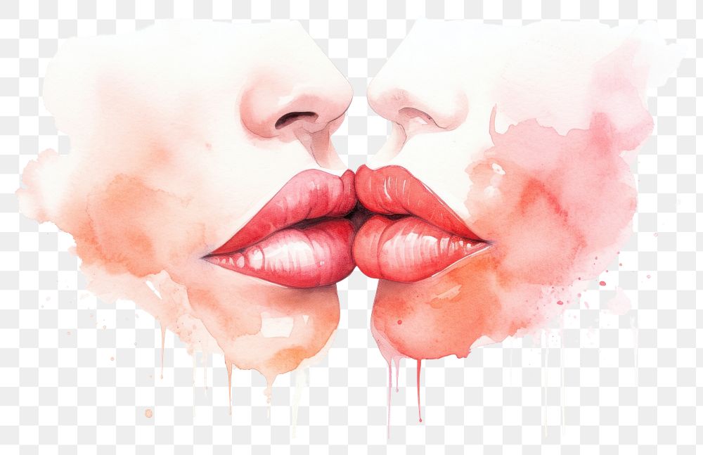 PNG Lipstick kissing creativity splattered. AI generated Image by rawpixel.