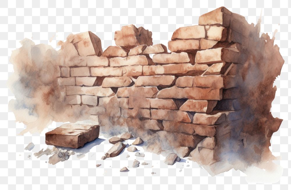 PNG Architecture brick wall rock. AI generated Image by rawpixel.