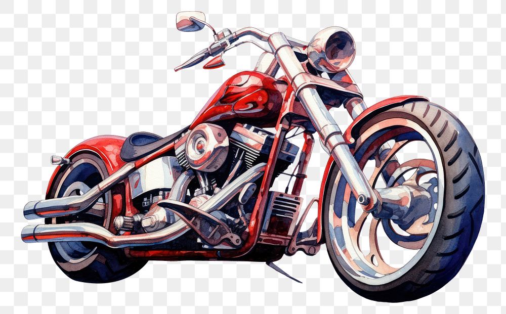 PNG Motorcycle vehicle chopper drawing. AI generated Image by rawpixel.