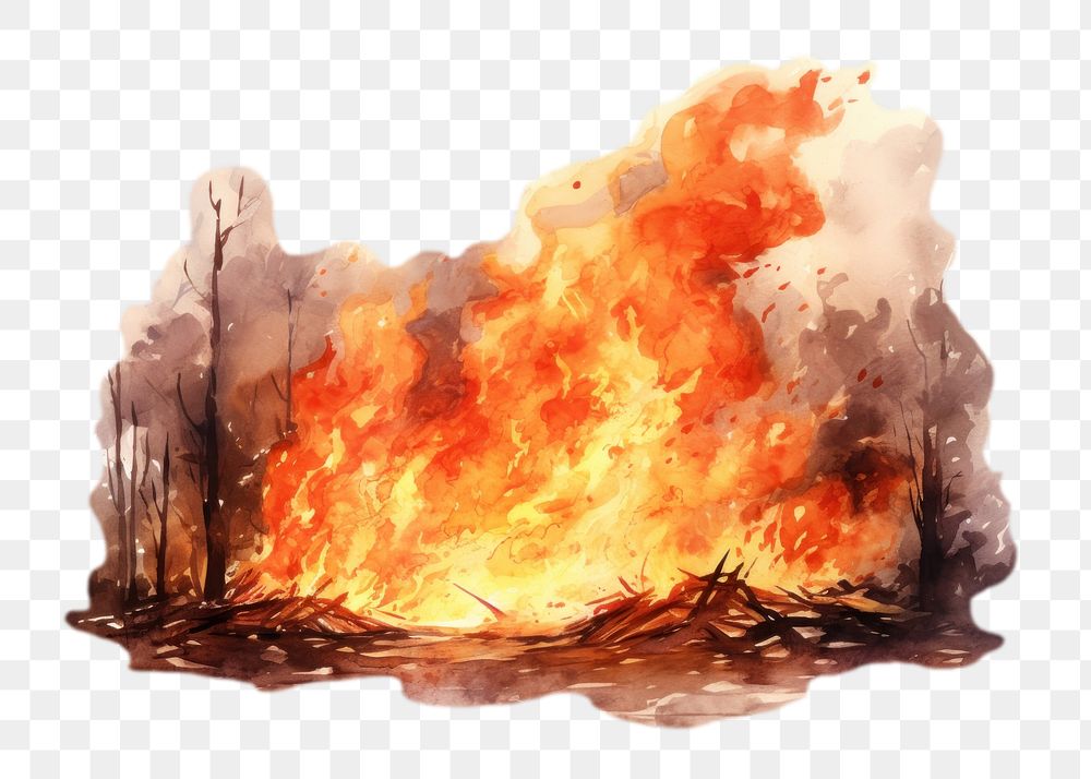 PNG Bonfire destruction explosion wildfire. AI generated Image by rawpixel.