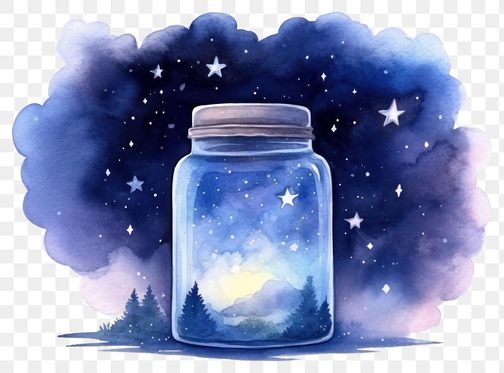 PNG Jar constellation illuminated container. AI generated Image by rawpixel.