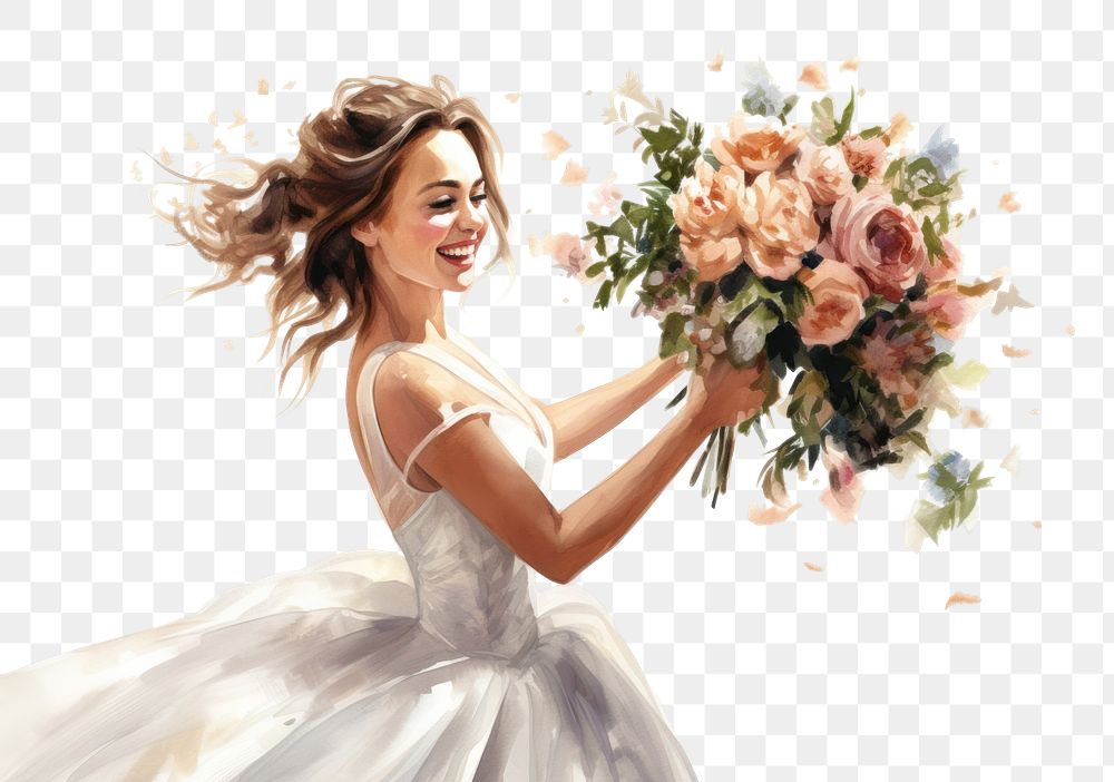 PNG Portrait fashion wedding flower. AI generated Image by rawpixel.