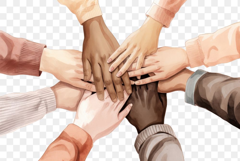 PNG Hand togetherness cooperation teamwork. AI generated Image by rawpixel.