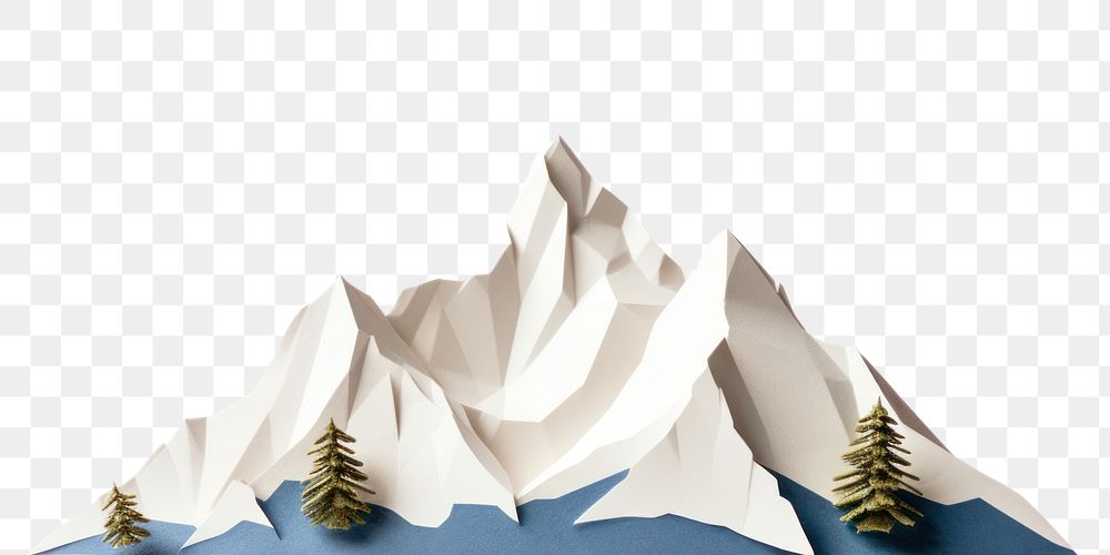 PNG Tranquility landscape mountain origami. AI generated Image by rawpixel.