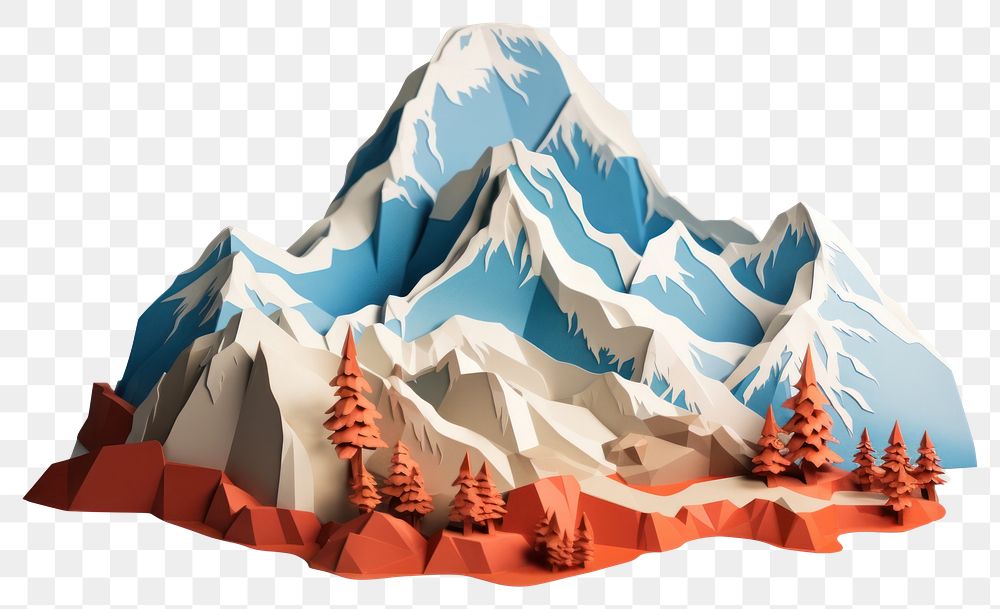 PNG Landscape mountain nature snow. AI generated Image by rawpixel.