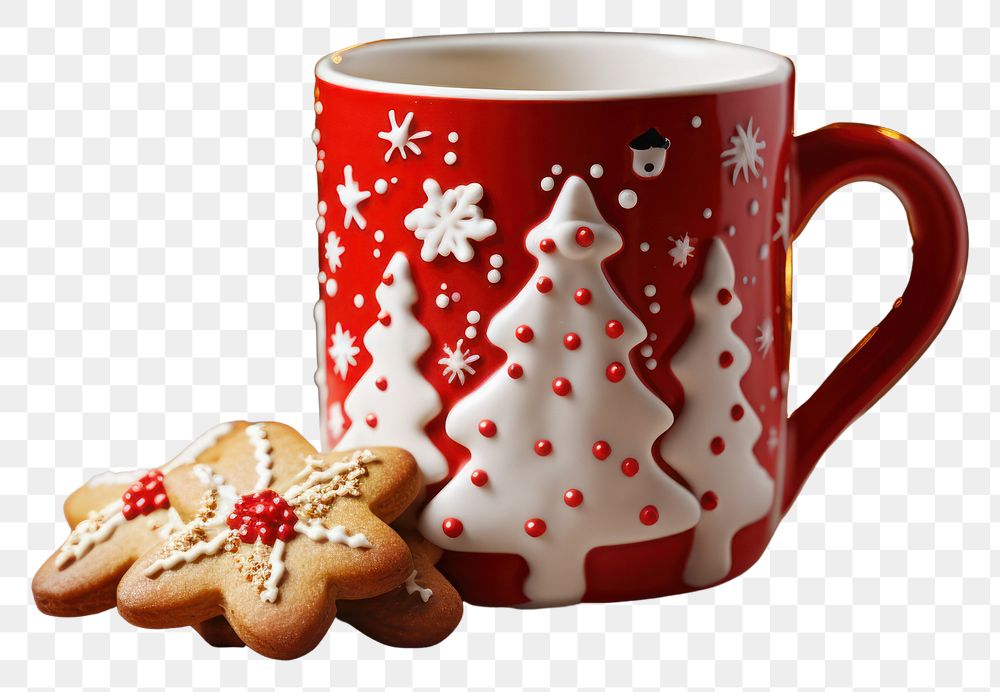 PNG Cookie mug gingerbread christmas. AI generated Image by rawpixel.