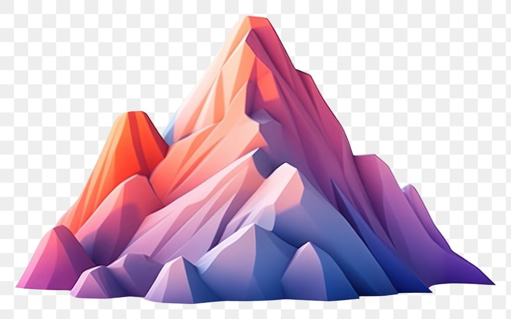 PNG Mountain white background creativity landscape. 