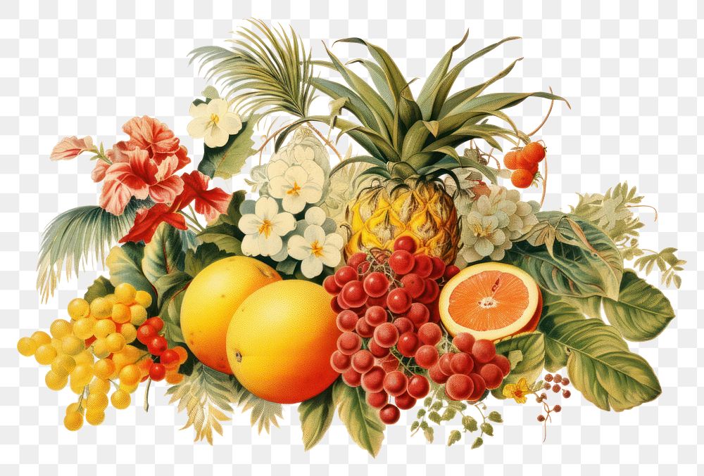 PNG Grapefruit pineapple plant food. AI generated Image by rawpixel.