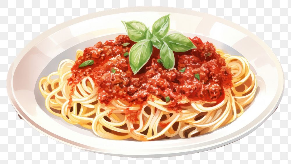 PNG Spaghetti pasta plate food. AI generated Image by rawpixel.