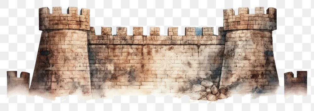 PNG Architecture castle wall fortification. AI generated Image by rawpixel.