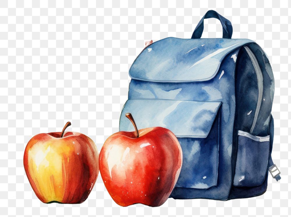 PNG Backpack handbag apple fruit. AI generated Image by rawpixel.