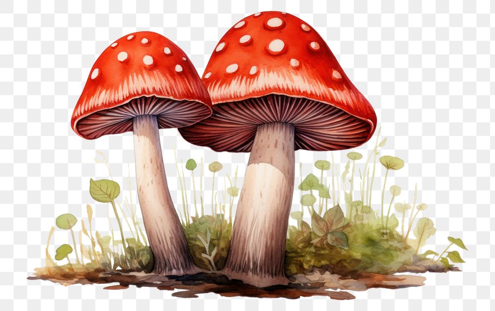 PNG Mushroom agaric fungus forest. AI generated Image by rawpixel.