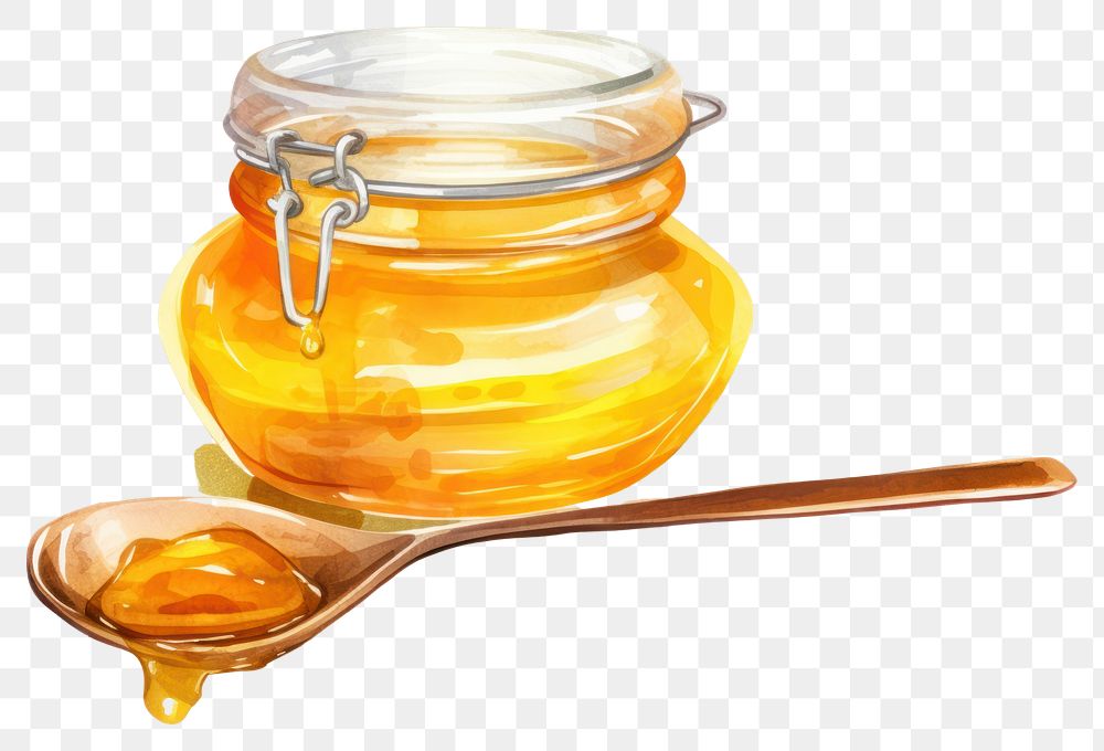 PNG Jar honey spoon food. 