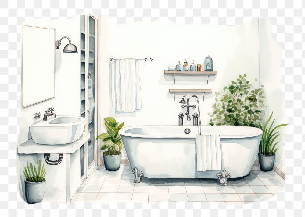 PNG Bathroom bathtub sink architecture. AI generated Image by rawpixel.