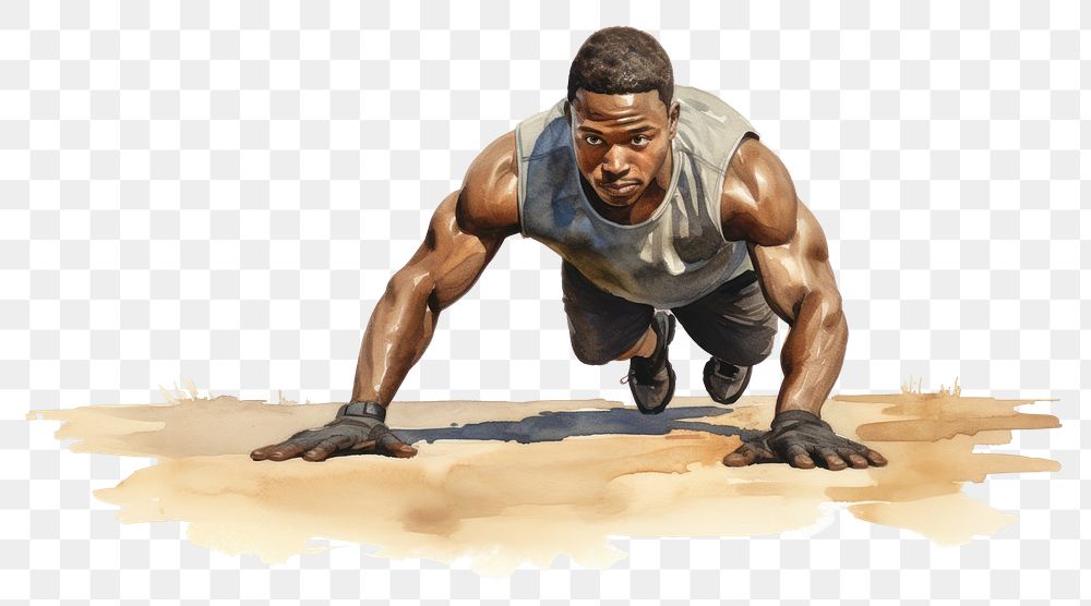 PNG Exercise sports adult man. AI generated Image by rawpixel.