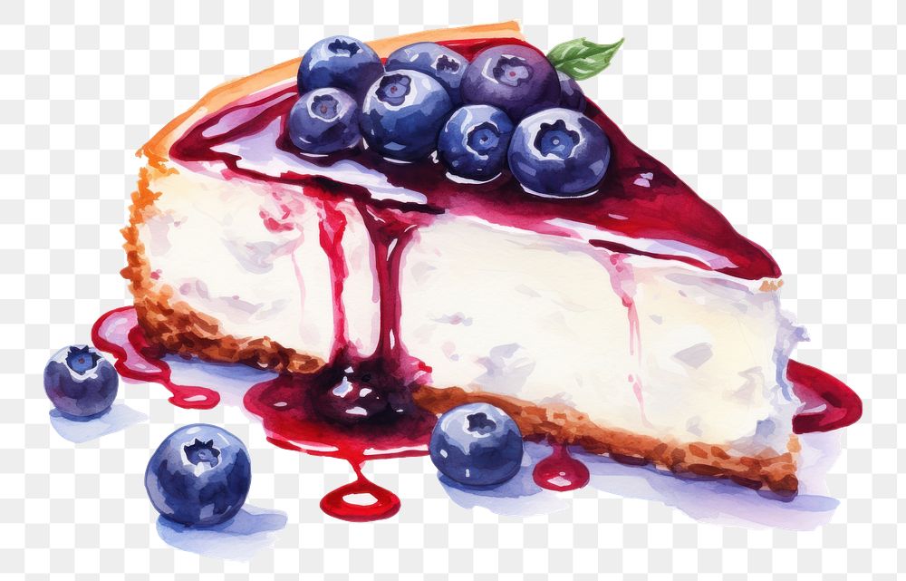 PNG Blueberry cake cheesecake dessert. AI generated Image by rawpixel.