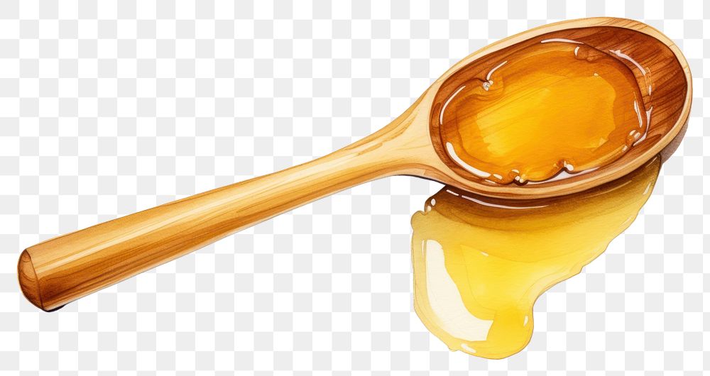 PNG Spoon honey food wooden spoon. AI generated Image by rawpixel.