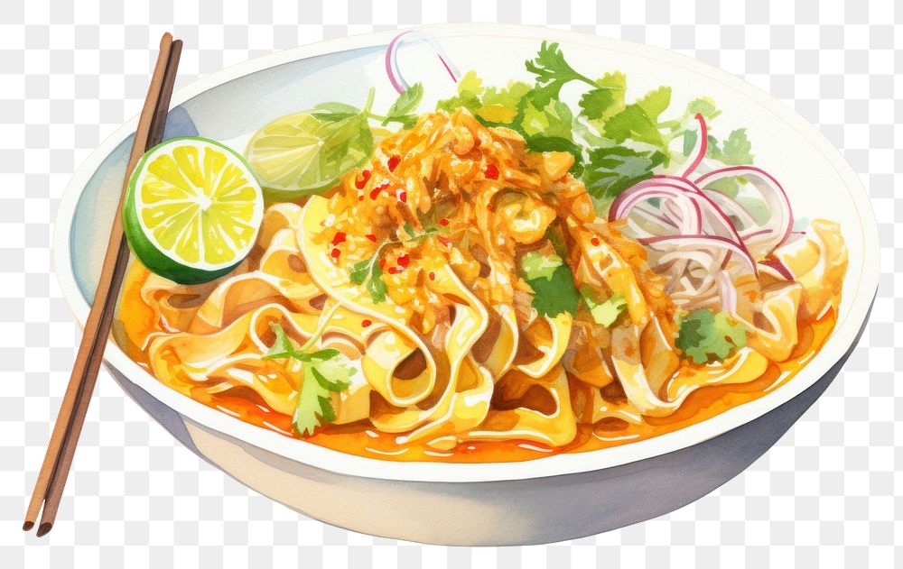 PNG Noodle plate food meal. AI generated Image by rawpixel.