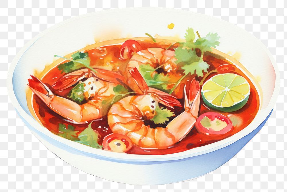 PNG Seafood shrimp plate meal. AI generated Image by rawpixel.