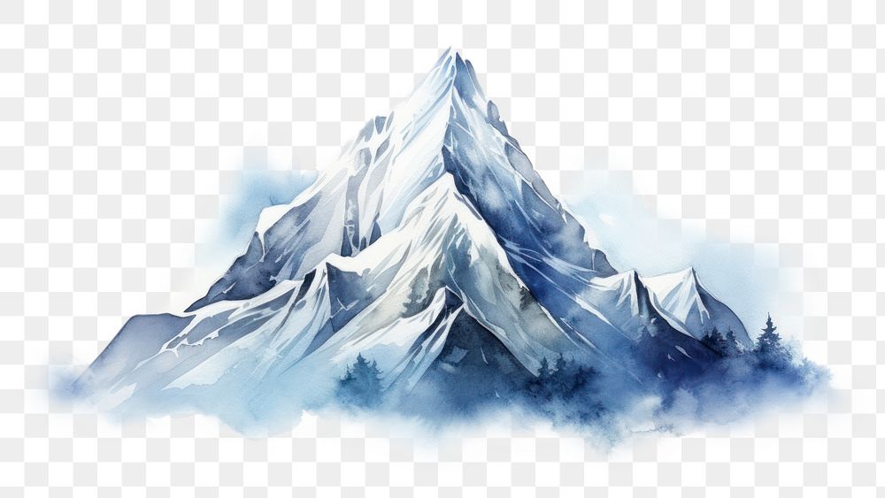 PNG Mountain nature snow ice. AI generated Image by rawpixel.